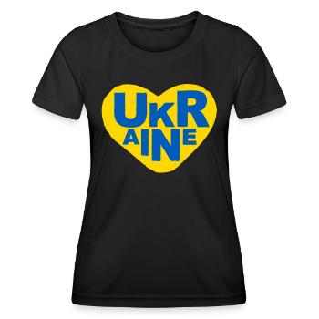 Soutenez l’Ukraine, la paix et non la guerre - T-shirt sport Femme - noir - Devant - AI Model Female 172 light (172cm)