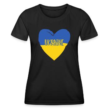 Soutenez l’Ukraine, la paix et non la guerre - T-shirt sport Femme - noir - Devant - AI Model Female 172 light (172cm)