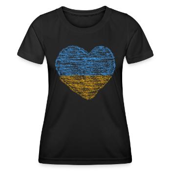 Stand with Ukraine Peace No War - Frauen Funktions-T-Shirt - Schwarz - Vorne - AI Model Female 172 light (172cm)