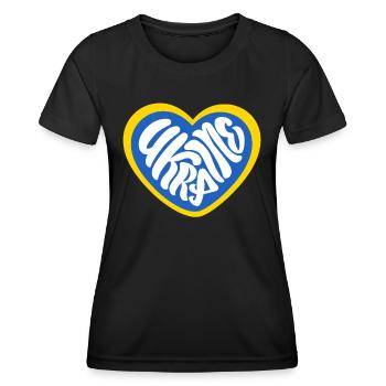 Stand with Ukraine Peace No War - Women's Functional T-Shirt - black - Front - AI Model Female 172 light (172cm)