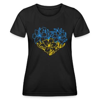 Soutenez l’Ukraine, la paix et non la guerre - T-shirt sport Femme - noir - Devant - AI Model Female 172 light (172cm)