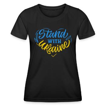 Soutenez l’Ukraine, la paix et non la guerre - T-shirt sport Femme - noir - Devant - AI Model Female 172 light (172cm)