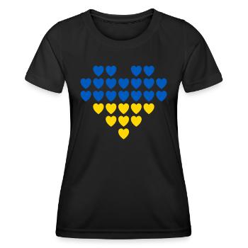 Soutenez l’Ukraine, la paix et non la guerre - T-shirt sport Femme - noir - Devant - AI Model Female 172 light (172cm)