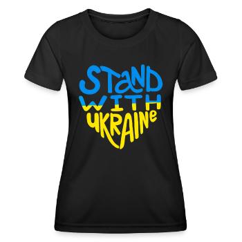Soutenez l’Ukraine, la paix et non la guerre - T-shirt sport Femme - noir - Devant - AI Model Female 172 light (172cm)
