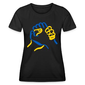 Soutenez l’Ukraine, la paix et non la guerre - T-shirt sport Femme - noir - Devant - AI Model Female 172 light (172cm)