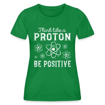 Protonenhumor Prof. Quantenphysik Chemie Nerd - Frauen Funktions-T-Shirt - Kelly Green - Vorne - AI Model Female 172 dark (172cm)