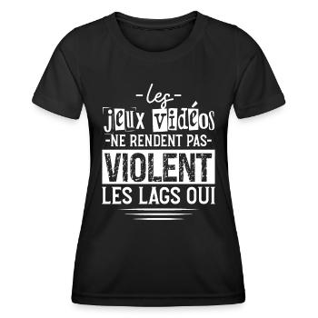 Les Jeux Vidéo Ne Rendent Pas Violent Cadeau Gamer - T-shirt sport Femme - noir - Devant - AI Model Female 172 light (172cm)