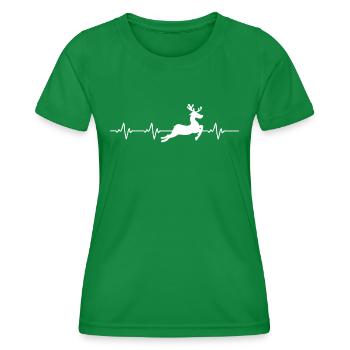 Herzschlag Weihnachten Weihnachtsdekoration - Frauen Funktions-T-Shirt - Kelly Green - Vorne - AI Model Female 172 dark (172cm)