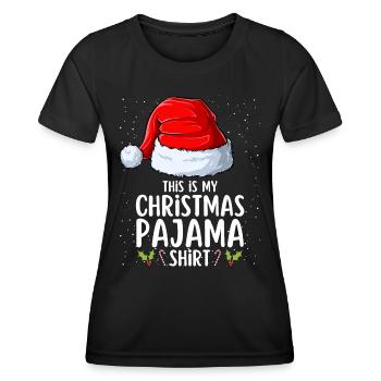 Pyjama de Noël Pyjama Chemise de nuit - T-shirt sport Femme - noir - Devant - AI Model Female 172 light (172cm)