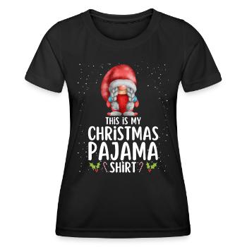 Pyjama de Noël Pyjama Chemise de nuit - T-shirt sport Femme - noir - Devant - AI Model Female 172 light (172cm)