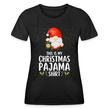Pyjama de Noël Pyjama Chemise de nuit - T-shirt sport Femme - noir - Devant - AI Model Female 172 light (172cm)