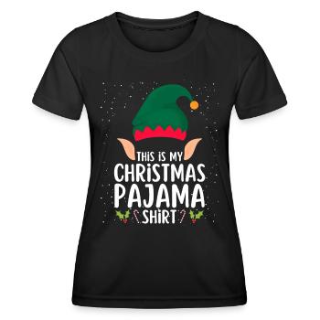 Pyjama de Noël Pyjama Chemise de nuit - T-shirt sport Femme - noir - Devant - AI Model Female 172 light (172cm)