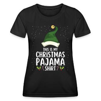 Pyjama de Noël Pyjama Chemise de nuit - T-shirt sport Femme - noir - Devant - AI Model Female 172 light (172cm)