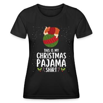 Pyjama de Noël Pyjama Chemise de nuit - T-shirt sport Femme - noir - Devant - AI Model Female 172 light (172cm)