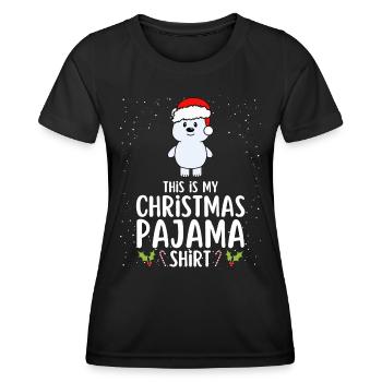 Pyjama de Noël Pyjama Chemise de nuit - T-shirt sport Femme - noir - Devant - AI Model Female 172 light (172cm)