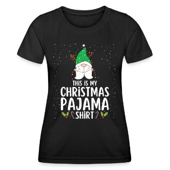 Pyjama de Noël Pyjama Chemise de nuit - T-shirt sport Femme - noir - Devant - AI Model Female 172 light (172cm)
