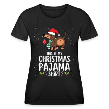 Pyjama de Noël Pyjama Chemise de nuit - T-shirt sport Femme - noir - Devant - AI Model Female 172 light (172cm)