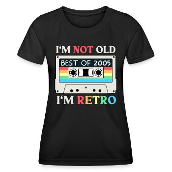18 ans millésime 2005 rétro 18ème anniversaire - T-shirt sport Femme - noir - Devant - AI Model Female 172 light (172cm)