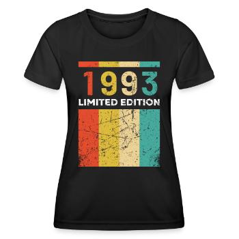 30 ans né en 1993 rétro 30e anniversaire - T-shirt sport Femme - noir - Devant - AI Model Female 172 light (172cm)