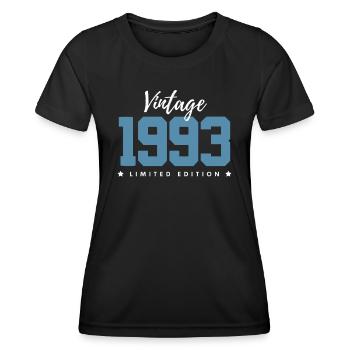 30 ans né en 1993 rétro 30e anniversaire - T-shirt sport Femme - noir - Devant - AI Model Female 172 light (172cm)
