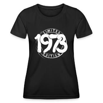 50 ans né en 1973 rétro 50e anniversaire - T-shirt sport Femme - noir - Devant - AI Model Female 172 light (172cm)