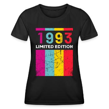 30 ans né en 1993 rétro 30e anniversaire - T-shirt sport Femme - noir - Devant - AI Model Female 172 light (172cm)