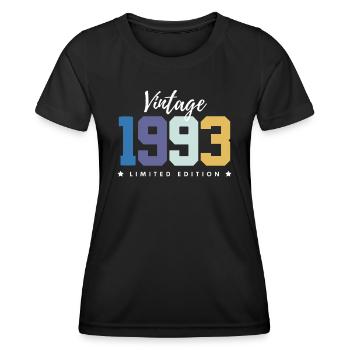 30 ans né en 1993 rétro 30e anniversaire - T-shirt sport Femme - noir - Devant - AI Model Female 172 light (172cm)