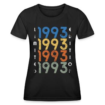 30 ans né en 1993 rétro 30e anniversaire - T-shirt sport Femme - noir - Devant - AI Model Female 172 light (172cm)