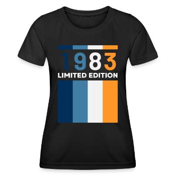 40 ans né en 1983 rétro 40e anniversaire - T-shirt sport Femme - noir - Devant - AI Model Female 172 light (172cm)