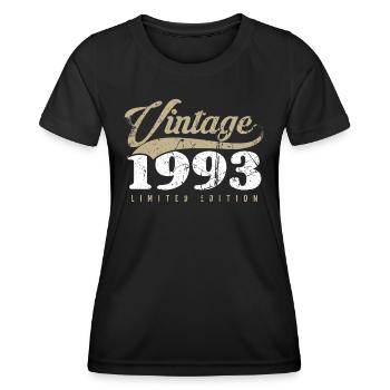 30 ans né en 1993 rétro 30e anniversaire - T-shirt sport Femme - noir - Devant - AI Model Female 172 light (172cm)