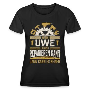 Uwe Name Geschenk Geburtstag - Frauen Funktions-T-Shirt - Schwarz - Vorne - AI Model Female 172 light (172cm)