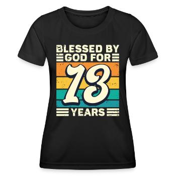 13 années de cadeaux d’anniversaire drôle de dicton - T-shirt sport Femme - noir - Devant - AI Model Female 172 light (172cm)