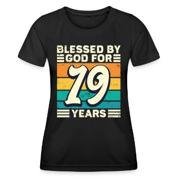 19 Birthday Gift Years Funny Saying - Women's Functional T-Shirt - black - Front - AI Model Female 172 light (172cm)