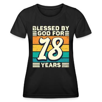 18 Birthday Gift Years Funny Saying - Women's Functional T-Shirt - black - Front - AI Model Female 172 light (172cm)
