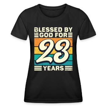 23 Birthday Gift Years Funny Saying - Women's Functional T-Shirt - black - Front - AI Model Female 172 light (172cm)