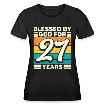 27 Birthday Gift Years Funny Saying - Women's Functional T-Shirt - black - Front - AI Model Female 172 light (172cm)