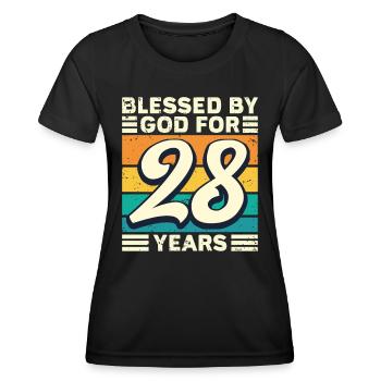 28 Birthday Gift Years Funny Saying - Women's Functional T-Shirt - black - Front - AI Model Female 172 light (172cm)