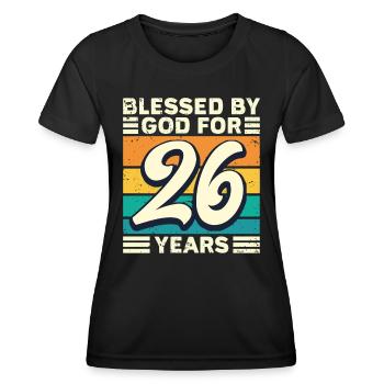26 Birthday Gift Years Funny Saying - Women's Functional T-Shirt - black - Front - AI Model Female 172 light (172cm)