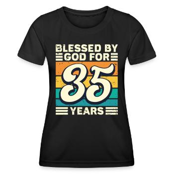 35 Birthday Gift Years Funny Saying - Women's Functional T-Shirt - black - Front - AI Model Female 172 light (172cm)