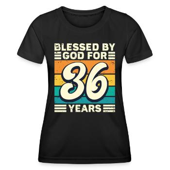 36 Birthday Gift Years Funny Saying - Women's Functional T-Shirt - black - Front - AI Model Female 172 light (172cm)