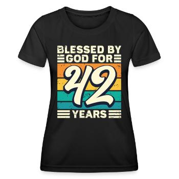 42 Birthday Gift Years Funny Saying - Women's Functional T-Shirt - black - Front - AI Model Female 172 light (172cm)