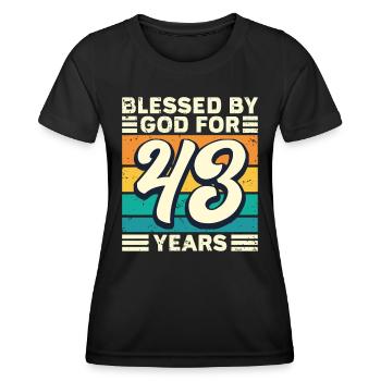 43 Birthday Gift Years Funny Saying - Women's Functional T-Shirt - black - Front - AI Model Female 172 light (172cm)