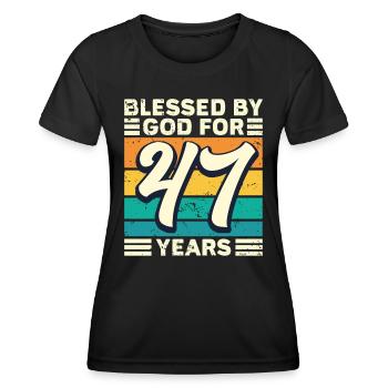 47 années de cadeaux d’anniversaire drôle de dicton - T-shirt sport Femme - noir - Devant - AI Model Female 172 light (172cm)