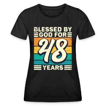 48 Birthday Gift Years Funny Saying - Women's Functional T-Shirt - black - Front - AI Model Female 172 light (172cm)