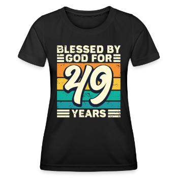 49 Birthday Gift Years Funny Saying - Women's Functional T-Shirt - black - Front - AI Model Female 172 light (172cm)