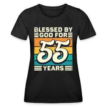 55 années de cadeaux d’anniversaire drôle de dicton - T-shirt sport Femme - noir - Devant - AI Model Female 172 light (172cm)