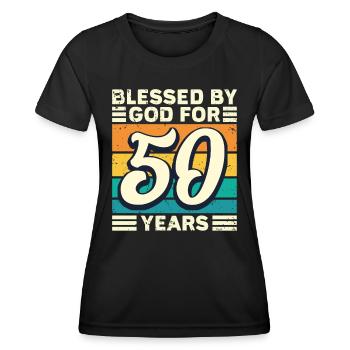 50 Birthday Gift Years Funny Saying - Women's Functional T-Shirt - black - Front - AI Model Female 172 light (172cm)