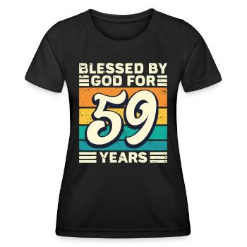 59 Birthday Gift Years Funny Saying - Women's Functional T-Shirt - black - Front - AI Model Female 172 light (172cm)