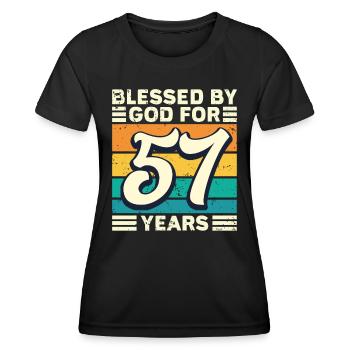 57 Birthday Gift Years Funny Saying - Women's Functional T-Shirt - black - Front - AI Model Female 172 light (172cm)