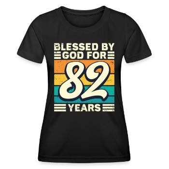 82 Birthday Gift Years Funny Saying - Women's Functional T-Shirt - black - Front - AI Model Female 172 light (172cm)